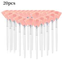 50pcs Disposable Soft Bristle Makeup Mask Brush With Plastic Handle, Suitable For Skincare, Foundation, Body Lotion And Facial Mask Application - Clear - View 21