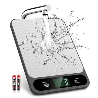 YTWO 10公斤/22磅电子厨房秤，克和盎司双单位，适用于烘焙、烹饪、咖啡制作、包装、邮寄等，6个单位可选，带去皮功能，液晶显示屏，易清洁不锈钢材质，测量精准，最大称重10公斤/22磅，精度1克/0.1盎司，是烹饪、烘焙、减肥、备餐、咖啡制作、包装、邮寄的理想之选。