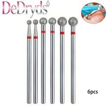 6pcs Diamond Ball Shape Nail Drill Bits Set For Electric Nail File, Professional Manicure Pedicure Cuticle Remover Cuticle Cutter Nail Art Tools Home Use Salon - Multicolor - View 1