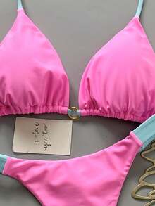 Women Bikini Sets - Watermelon Pink - View 5