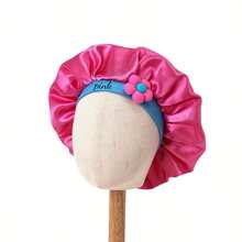 Customized Text Logo Oversized Elastic Satin Round Hat, Solid Color Wide Brim Ribbon Tie Sleeping Cap, Versatile Headscarf Hat, Retro French Style Wide Brim Ribbon Tie Sleeping Cap, Solid Color Satin Sleeping Cap Gift Box, Wide Brim Bow Tie Hat, Girl Hair Care Beauty Sleep Cap, Gift - Multicolor - View 8