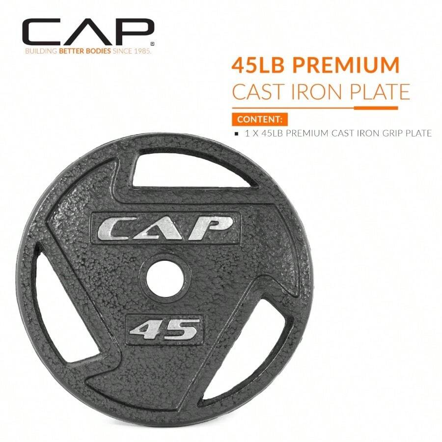 Olympic Grip Weight Plate Collection - 45 libras individual negro - Ver 1