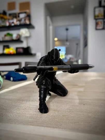 1pc, Invisible Shuriken 3D Printed Geometric Cut Design Pen Holder, Modern Minimalist Desktop Stationery Organizer, Creative Desk Decoration, Multi-Functional Pen Knife Ruler Storage Rack, Designer Study Room Display