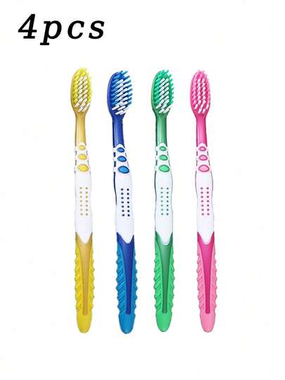 4/2/1 Pcs Random Color Hard Bristle Toothbrush. For Tongue Cleaning And Breath Freshening. Suitable For Living Room, Bedroom, Bathroom And Other Home Decor. Also Suitable For Travel Essentials, Wedding Gifts, Party Favors, Birthday Gifts, Gifts For Men, Parents, Friends, New Year Gifts And Other Fun Presents.