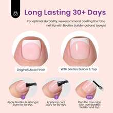 Beetles 16 Sizes 192 Pcs Square Toe Nail Tips - Full Cover Fake Acrylic Toenails, Pre-Etched Double Matte Press On, Soft Gel Toe Nail Extensions For Women - Móng chân ngắn vuông - Xem 5