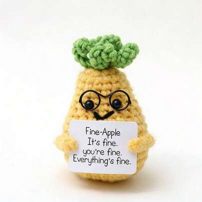 1pc Pineapple Crocheted Dolls With Glasses Convey Heartfelt Encouragement, And Crocheted Dolls Will Make Me Or People I Care About Happy. It Is Not Only A Gift For Yourself, But Also A Unique Gift For Friends Or Family.