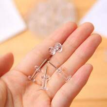 100 piezas de chinchetas blancas transparentes, adecuadas para tableros de anuncios de oficina y escuela, tableros de exhibición de reuniones, sujeción de documentos - 100 piezas/caja - Ver 5