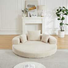 A Versatile Two-In-One Sofa Bed, Ideal For Small Spaces, That Can Be Used As Both A Semi-Circular Sofa And A Round Chaise Longue. The Armrests Feature Fabric Pockets. - Black - View 11