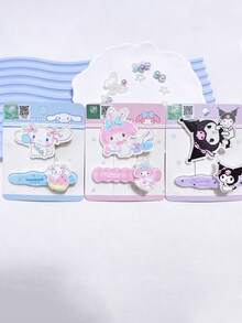 2个/套 三丽鸥卡通发夹，可爱亚克力发饰，适合女性和女孩，包括Hello Kitty、My Melody、Cinnamoroll、Kuromi等日系可爱风格，经久耐用，抓力牢固，防滑，轻盈舒适，刘海夹，适合日常佩戴、约会、派对、工作、上学等场合，是三丽鸥粉丝的理想礼物。 - 多色 - 查看 5