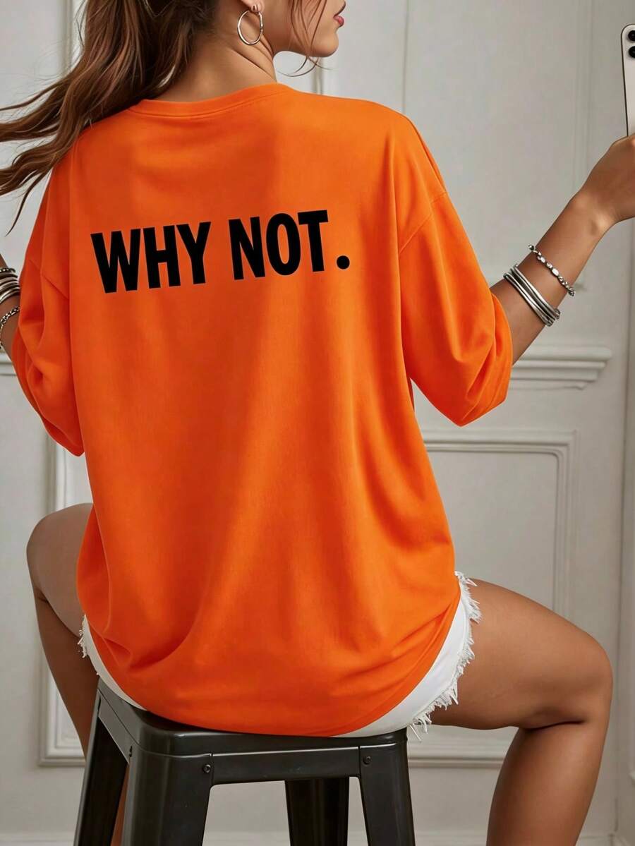 春季和夏季超寬鬆上衣,100%棉質上衣,女士短袖T卹,趣味字母標語圖案印花,純色圓領,柔軟舒適,日常休閒,街頭服飾,y2k,beach,graduation, vacation,top,summer,spring,t shirt,gym,sport,party top,blouse,romwe, fors,spring,t shirt,gym,sport,party top,blouse,romwe, fors,, g 只, 顆粒,Fai, 光damen,frühling outfit,jersey,ropa invierno de mujer,verano mujer,趣味T卹,vacation, beach,casual,,cute tops,top negros,top blanco,tops verano,primavera mujefits,carnival,top size woman,valentijn,carnaval,top verano,音樂節,橘色上衣 - 橘色 - 查看 1