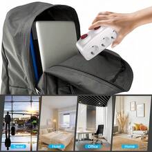HITRENDS 1 ổ cắm điện tiêu chuẩn Đức với 3 ổ cắm điện AC, điều khiển công tắc độc lập, 16A 250V 3680W, màu trắng, thích hợp cho gia đình, du lịch, văn phòng để mở rộng nguồn điện. - Phích cắm loại EU E (220-240V) - Xem 11
