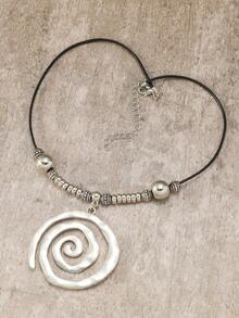 Dây chuyền mặt dây xoắn phong cách biển khơi dành cho nữ, dây chuyền choker đính hạt phong cách Bohemian. - Dây chuyền mặt dây xoắn - Xem 9