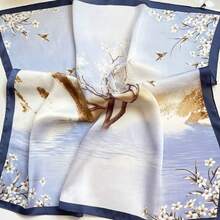 Luxury Design Print Silk Square Scarf Women Soft Satin Horse Hairband Neckerchief Office Hijab Headband Foulard Bag Ribbons Gift - 231009-1 - 查看 11