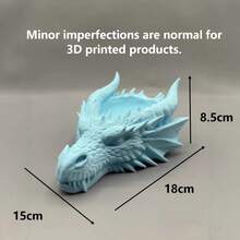 1pc Large Novelty Dragon Head Shaped Storage Box, Cool Desktop Organizer For Pens, Keys, Jewelry, Decorative Dragon Statue Desk Storage Box, Suitable For Boys, Men, Gamers To Beautify Room Decor - Multicolor - View 6