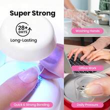 Beetles Gel Nail Kit Short Almond Gift Spree Easy DIY Extension Set Gift For Women - Square Short, 288pcs - 查看 6