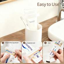 Easy Toothpaste Tube Squeezer Dispenser Japanese Style Travel Manual Roller Clip For Bathroom & Travel Fits Toothpaste, Cream Ointment & Paint Tubes - A - View 6