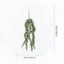 1pc/4pcs Artificial Succulent Hanging Fern Plant With Faux Pearl Beads, Suitable For Wall, Home, Garden, Outdoor Decor (Planter Not Included). Faux Pearl Hanging Fern, Ideal For Home, Garden Decor, Birthday, Graduation Gift. - Multicolor - View 2