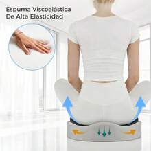 Cojín Ortopédico para Silla de Oficina Cojín Ergonómico para Coxis y Ciática Lumbar Almohada de Asiento para Automóvil Dona para Sentarse y Aliviar Hemorroides Apto Todas Estaciones  89681 - Gris Oscuro - Ver 5