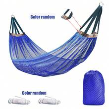 Hamac d'extérieur, hamac en maille super doux et respirant, fabriqué en nylon rafraîchissant, convient pour l'intérieur, le balcon, le patio, le jardin, le camping, le trekking - Multicolore - Voir 12