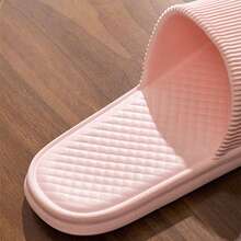 2026 Rhombus Home Slippers Summer Solid Anti-Slip Floor Bathroom Slipper Indoor House Shoes For Men Women Couples - Mauve Purple - View 7