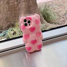 New Luxurious Creative Cute Bear-Shaped Phone Case - Full-Coverage Anti-Drop Phone Protective Case, Perfect Gift For Couples On Back-To-School Season, Compatible With 17/16 Plus/15 Pro Max/14 Pro Max/16/15/14/13/12/11 Mini Plus Pro Max, Full-Protective Cover, Anti-Drop And Anti-Scratch Phone Case, Non-Slip, Anti-Scratch, Suitable As A Holiday Gift For Family, Boyfriend, Girlfriend, Boys, Girls, And AdultsHoliday Limited Edition 1 Hot Selling Item 17 Pro Max Exquisite Popsoket 15 Case Genycase 16 Promax Case Phone Cases Festival Gift - 粉紅色 - 查看 12