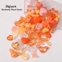 30g Cuentas de acrílico de forma de corazón, lazo y espaciadoras de colores aleatorios para hacer pulseras, cadenas de teléfono móvil, pendientes y accesorios de joyería artesanal - Cuentas mixtas de 6-30 mm - Ver 19