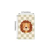 1/6pcs Vintage Checkered Animal Wall Art Decor, Nursery Canvas Print, Danish Macaron Color Tone Painting Poster, Cute Decorative Painting For Boys And Girls Bedroom, Unframed - Multicolor - View 8