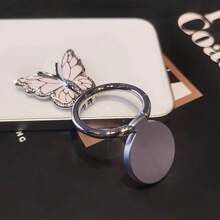 Adjustable Butterfly Element 1pc Rhinestone Butterfly Decor 360° Rotating Ring Holder Phone Stand Compatible With IPhone And Android Phones Birthday Gift For Family And Friends Phone Accessories Spring Party - Multicolor - View 7