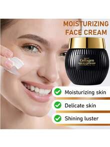 Isamurry 50g/1.76oz Crema facial de colágeno, crema hidratante de día/noche con retinol, ácido hialurónico y vitamina E, textura suave y voluminosa, nutritiva, hidratante y reafirmante, fórmula sin aceite apta para todos los tonos de piel clara - Collagen - Ver 2