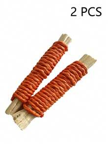 2/6/14/20pcs Mixed Color Rabbit Chew Toy Set, Handmade Woven Carrot Hemp Rope Ball, Loofah, Apple Wood Hanging Teething Toys, Suitable For Rabbits, Hamsters, Guinea Pigs, Indoor Teething Entertainment, Cute Holiday Pet Gift - View 8