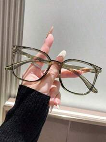 1 Pair Fashionable Non-Prescription Square Frame Glasses, Suitable For Daily Wear, Parties And Street Style - Multicolor - View 5