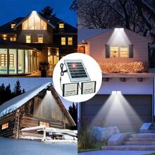300W LED Solar Flood Lights, 144 LED Solar Outdoor Light, IP67 Waterproof Wide Angle Flood Wall Light, 3 Modes (Light Sensor+Remote+Timer), 8-12H Working Time, ABS+Tempered Glass With Remote Control For Wall Porch, Patio, Backyard, Garden, Barn​, Shed - Star - View 5