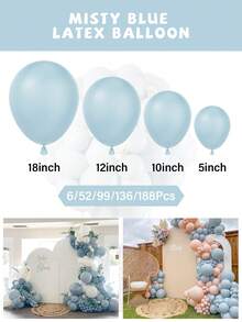 Balon Biru Doff Ukuran 18 Inci/12 Inci/10 Inci/5 Inci (Jumlah Berbeda) Cocok untuk Ulang Tahun, Pesta Pernikahan, Wisuda, Tema Putri, Pesta Lajang, dan Dekorasi Pesta Tema Biru Doff (Termasuk Pita dan Pengikat) - View 3