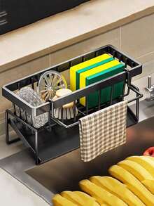 Multi-Function Dishcloth Rack, Countertop Storage Organizer, Kitchen Sponge Holder, Detergent Rack - Multicolor - View 8