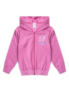Girls' Fleece Jacket With Hood And Zipper - San Francisco - Pink - View 1