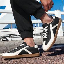 Spring Men's New Casual Sports Board Shoes, Lightweight And Soft Soled German Training Shoes - Black and White - View 6