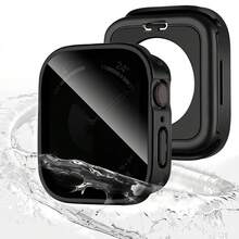 2合1防水保護殼，相容 40/41/42/44/45/46/49mm，HD 鋼化玻璃螢幕保護貼，適用於 Ultra/SE/11/10/9/8/7/6/5/4 - 防窺 - 查看 15