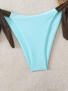 Bộ bikini 2 mảnh thời trang nữ gợi cảm, giản dị, thanh lịch, cổ điển, phối màu tương phản, kiểu yếm cổ, thích hợp cho đi biển, nghỉ mát, dự tiệc, mùa xuân/hè. - Nhiều màu - Xem 6