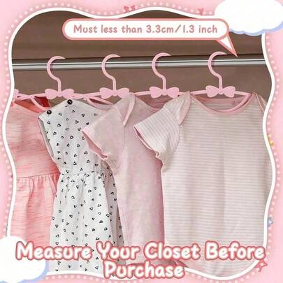 10PCS Pink Kids Hangers Portable Display Hangers Plastic Children's Coat Hangers Baby Clothes Organizer