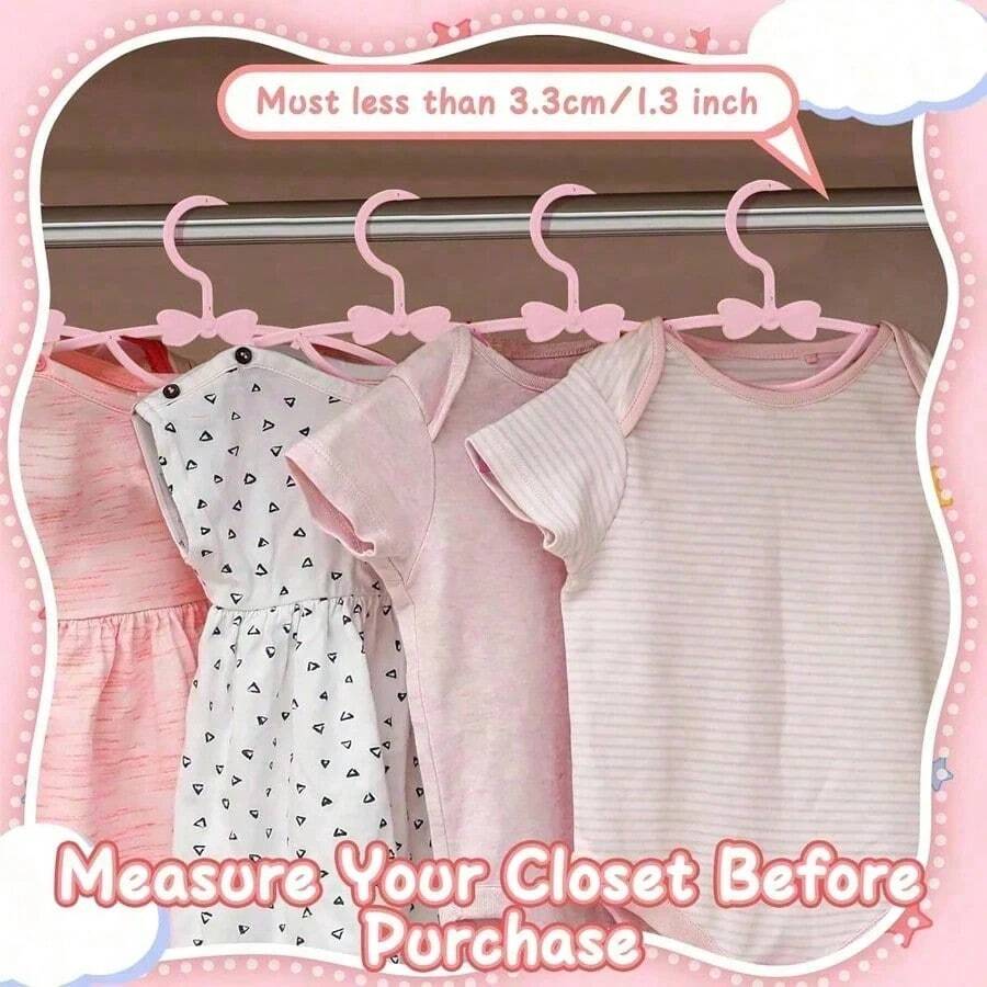 10PCS Pink Hangers Portable Display Hangers Plastic Coat Hangers Clothes Organizer - Pink - View 1
