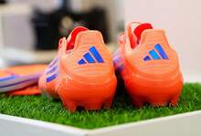 Adidas 男鞋女鞋新款F50高階2G/3G短釘AG人草成人足球鞋 - 橙色/藍色 - 查看 5