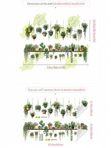 2片装绿色植物藤蔓墙贴，客厅、玄关、卧室装饰贴纸，可移除PVC墙贴 - 孤單 - 查看 3