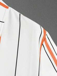 2pcs/Set Men's Summer Casual Striped Shirt And Shorts Set Men Orange And White Striped Shirt And Shorts Set Men Summer Set Men Two Pieces Set Orange And White Striped Shirt Outfit Men Beach Outfit Men Stripe Button Up Shirt Shorts Set Men Orange Set Men Summer Clothes Set Men Striped Shirt And Shorts Set Men Orange And White Striped Shirt Set Men Orange And White Outfit Men Two Pieces Outfit Men Striped Shirt Orange Shorts Men Striped Shirt Orange Shorts Set - 橘色 - 查看 3