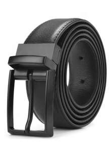 Fashionable Men's Simple Pin Buckle Leather Belt High-End Business Style Versatile Waistband - Black - View 1