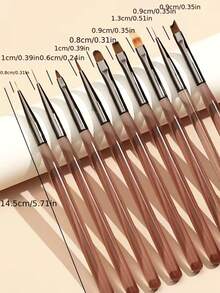 9-Piece Nail Brush Set, Nail Painting Design DIY Salon Household Tools Acrylic Painting Brush UV Nail Polish Nail Polish Tools - Multicolor - View 11