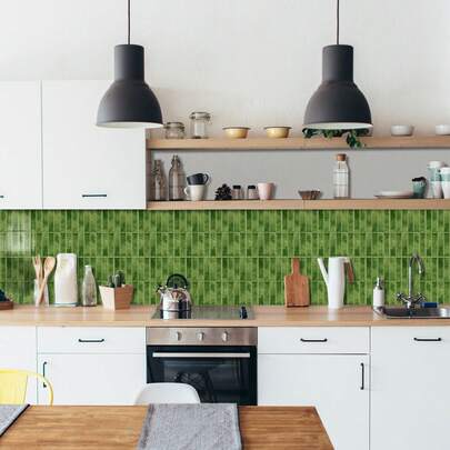 Bộ 12 miếng dán gạch tự dính, decal trang trí gạch, giấy dán tường gạch chống thấm nước tự dính dùng cho nhà bếp, phòng ngủ, quầy bar, phòng khách, phòng tắm, lò sưởi, phòng giặt, cầu thang, trang trí nhà cửa.