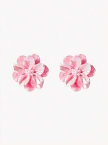 Opalesca 1 对时尚优雅花朵仿珍珠耳钉 情人节、妈妈、母亲、母亲节、礼物 - 粉色 - 查看 2