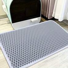 Alfombra para arena de gato de 29" X 21" de doble capa - Alfombra impermeable a prueba de orina para atrapar la arena de gato, diseño de panal para evitar el esparcimiento, fácil de limpiar y antideslizante - Gris - Ver 8