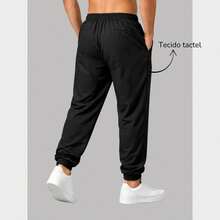 Men's Athletic Tactel Pants With Pockets – Lightweight, Comfortable - Black - View 4