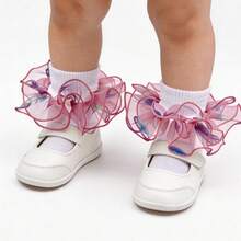 2 pares de meias de balé com babados estilo princesa para bebês/crianças pequenas - Multicolorido - Ver 1